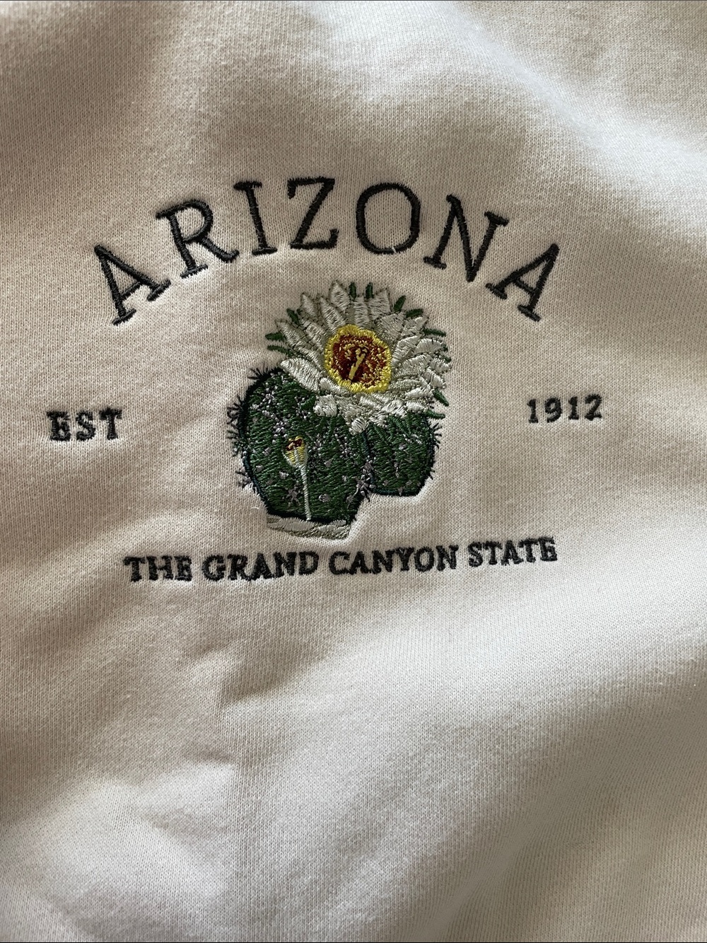 ARIZONA Cream Graphic Crewneck Sweatshirt XS